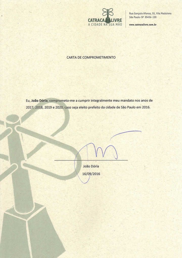 Documento assinado por João Doria. Foto: Reprodução