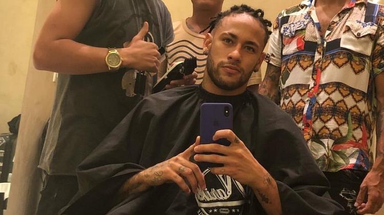 Neymar mostra o cabelo novo nas redes sociais. Foto: Reprodução/Instagram