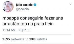 Comentário polêmico de Júlio Cocielo. Foto: Captura de Tela