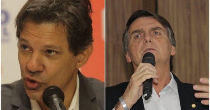 Fernando Haddad e Jair Bolsonaro. Foto: ReproduÃ§Ã£o