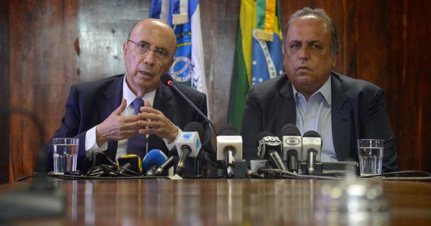 Henrique Meirelles e Luiz Fernando Pezão. Foto: Tânia Rêgo/Agência Brasil