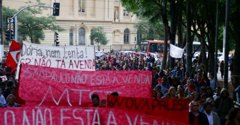 Manifestação no centro de SP. Foto: Paulo Pinto/AGPT