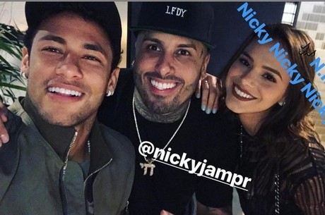 Bruna Marquezine, Neymar e Nicky JamFoto. Reprodução de Internet