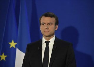 Emmanuel Macron discursa após vencer os segundo turno das eleições francesas. Foto: Agência Brasil
