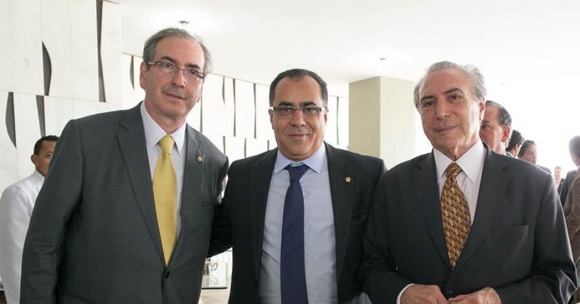 Eduardo Cunha, Celso Jacob e Michel Temer. Foto: Agência Brasil