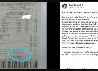 Estudante denuncia Burger King após ser chamado de macaco em São Paulo. Foto: Reprodução de Internet