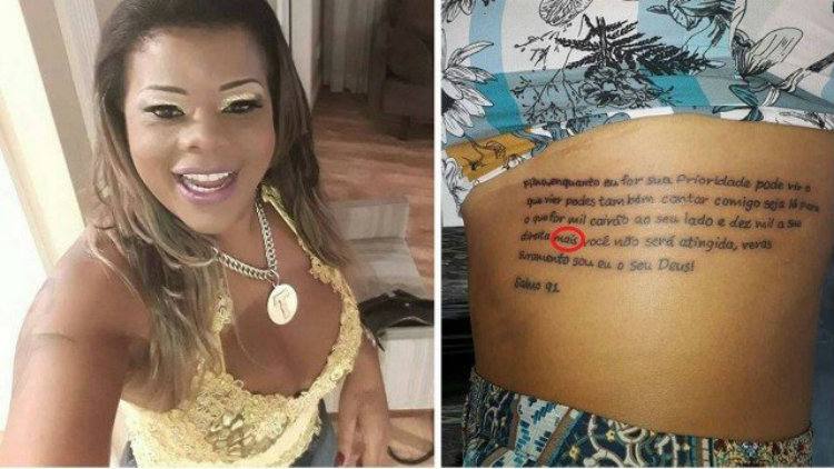 Tati Quebra Barraco faz tatuagem com erro de português na costela. Foto: Reprodução/Instagram.
