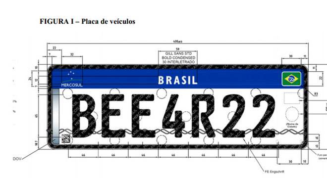 Nova placas com padrão Mercosul. Foto: Reprodução