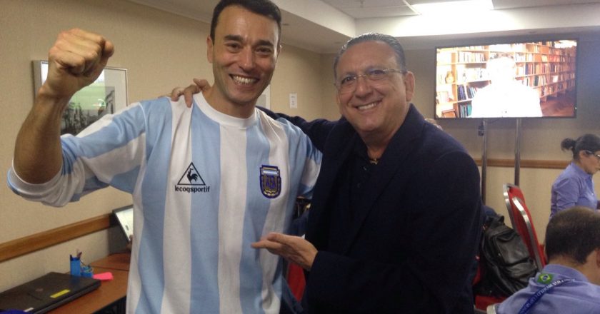Andre Rizek publica imagem com camiseta da Argentina. Foto: Reprodução/Twitter