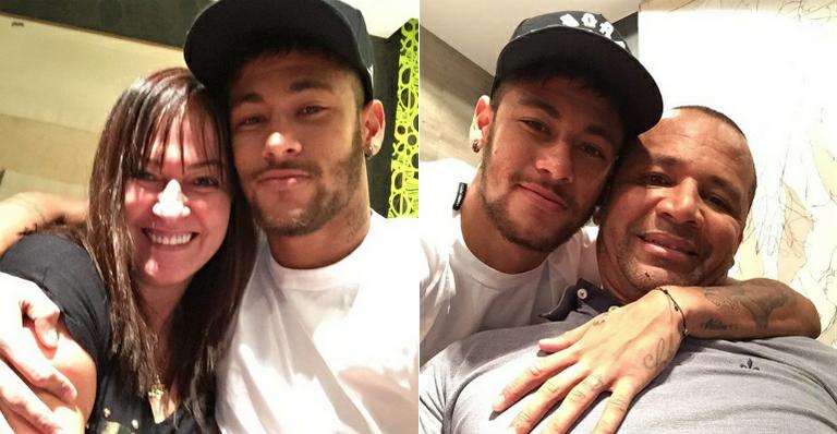 Neymar e seus pais. Foto: Reprodução de Internet
