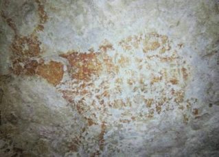 Pintura figurativa feita em caverna na Ásia. Foto: Reprodução