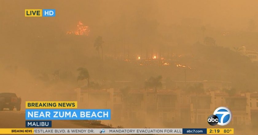 Incêndio devasta estado da Califórnia. Foto: Reprodução/TV
