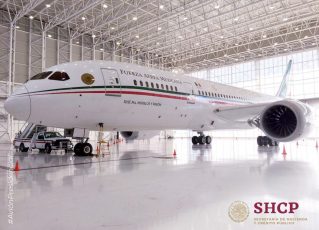 Avião presidencial do México colocado à venda. Foto: Reprodução/Twitter/SHCP
