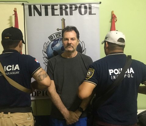 Bruno Farina é detido pela Interpol do Paraguai. Foto: Divulgação/Secretaria Nacional de Inteligência do Paraguai