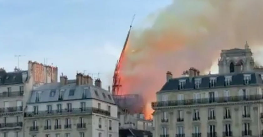 IncÃªndio na catedral de Notre-Dame. Foto: ReproduÃ§Ã£o de TV