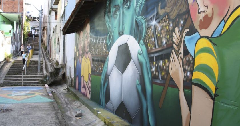 Mural pintado para a Copa do Mundo Feminina. Foto: Rovena Rosa/Agência Brasil