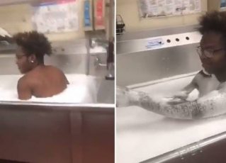Funcionário é demitido após tomar banho em pia de restaurante. Foto: Reprodução de Internet