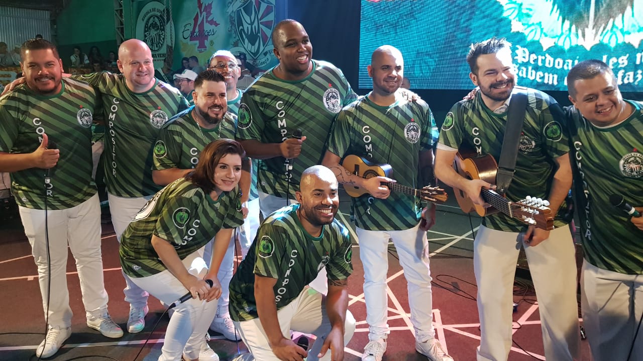 Compositores do Samba 4 na fnal de samba-enredo da Mancha Verde para o Carnaval 2020. Foto: SRzd - Guilherme Queiroz