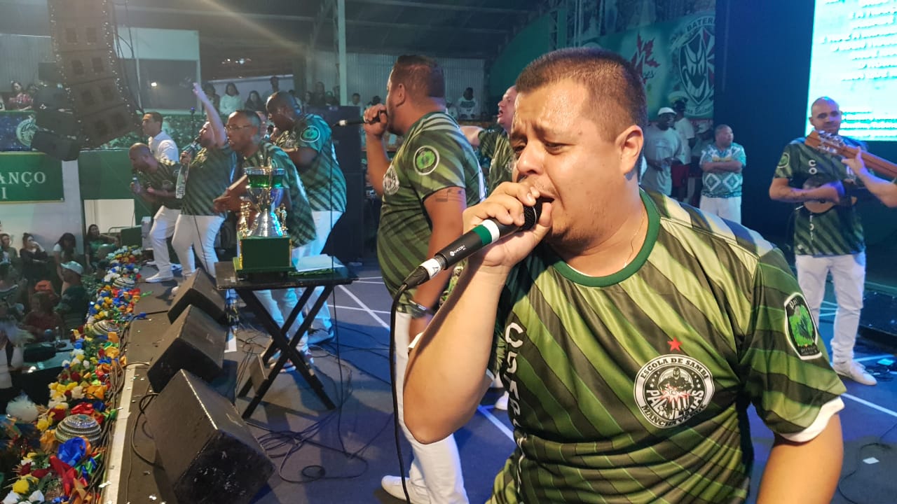 Compositores do Samba 4 na fnal de samba-enredo da Mancha Verde para o Carnaval 2020. Foto: SRzd - Guilherme Queiroz