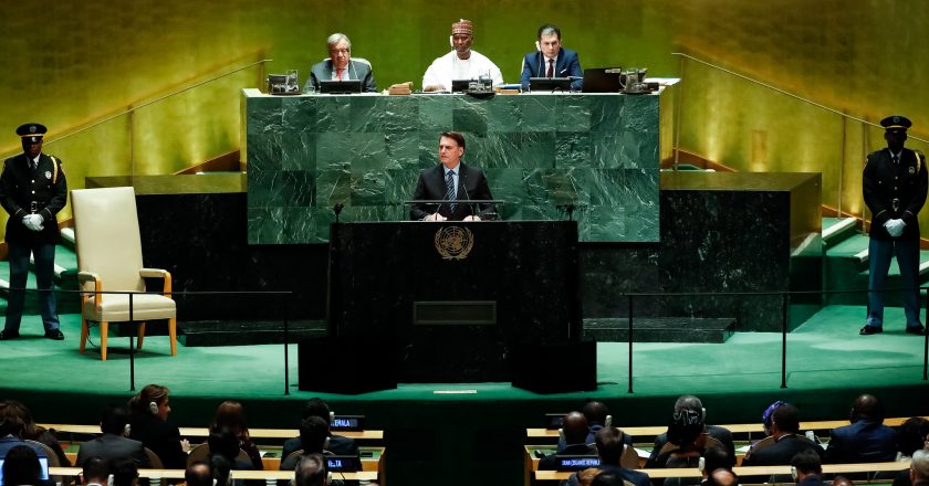 Bolsonaro na 74Âª SessÃ£o da Assembleia Geral das NaÃ§Ãµes Unidas. Foto: Alan Santos/PR