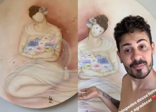 Carlinhos Maia rabisca quadro em hotel e é criticado na internet. Foto: Reprodução de Internet