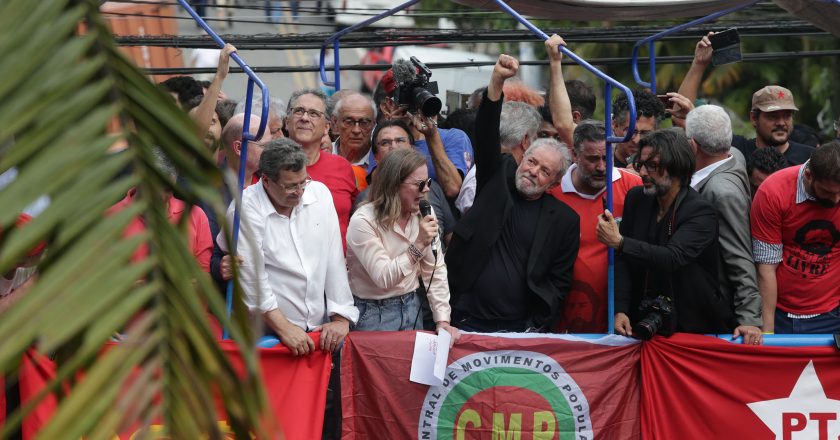 Lula no Sindicato do Metalurgicos do ABC. Foto: Paulo Pinto/FotosPublicas