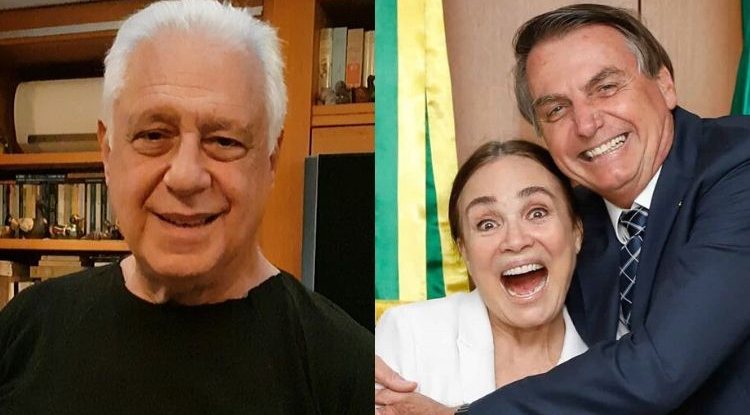 Antonio Fagundes, Regina Duarte e Jair Bolsonaro. Foto: Reprodução de Internet