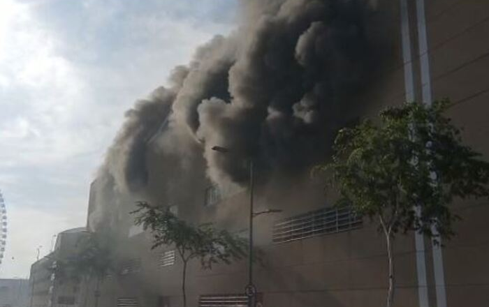 Incêndio na Cidade do Samba. Foto: Reprodução