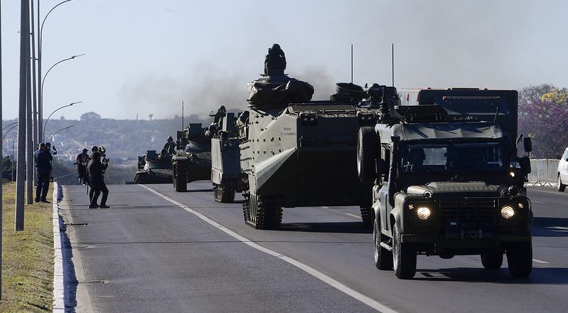 Força de Fuzileiros da Esquadra exibe veículos blindados e armamentos em ato da Operação Formosa. Foto: Pedro França/Agência Senado