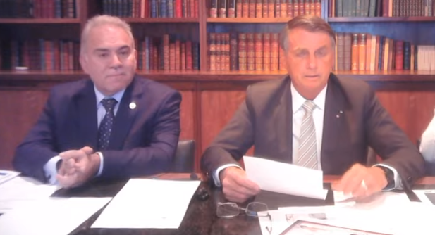 Queiroga e Jair Bolsonaro. Foto: Reprodução do YouTube