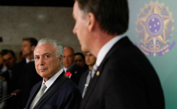 Michel Temer e Jair Bolsonaro. Foto: Alan Santos/PR