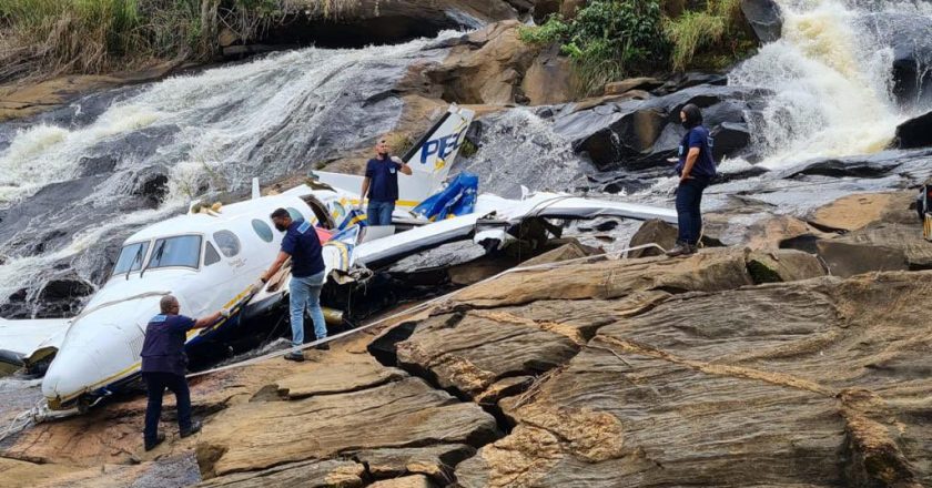 Avião que caiu com Marília Mendonça e mais quatro pessoas. Foto: Twitter/Fab