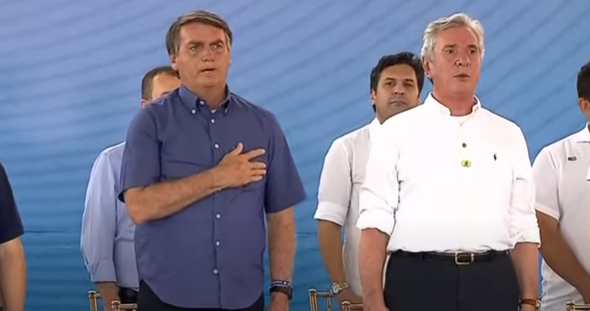 Bolsonaro e Collor em solenidade nas Alagoas. Foto: Reprodução da TV