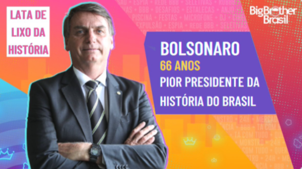 Meme viraliza com Bolsonaro do paredão. Foto: Reprodução do Twitter