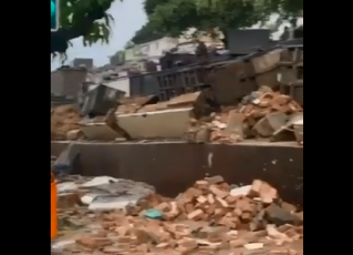 Vídeo: chuvas derrubam muro de cemitério na Ilha do Governador. Foto: Reprodução do Twitter