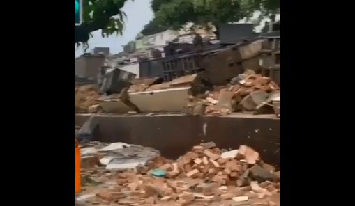 Vídeo: chuvas derrubam muro de cemitério na Ilha do Governador. Foto: Reprodução do Twitter
