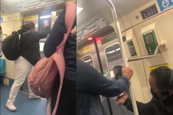 Mulher expulsa passageira sem máscara do metrô em São Paulo. Foto: Reprodução/Facebook/Ronaldo Camilo