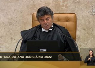 Ao abrir ano judiciário, Luiz Fux discursa contra polarização em ano eleitoral. Foto: Reprodução/TV
