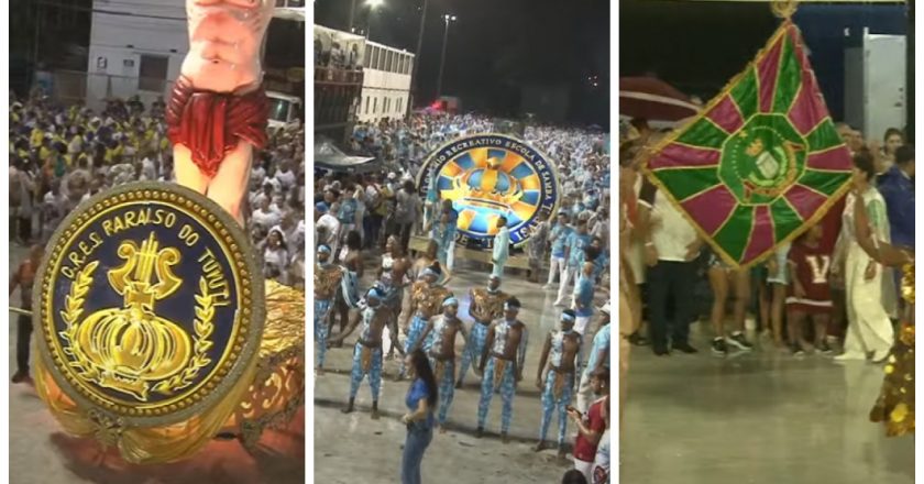 Paraíso do Tuiuti, Vila Isabel e Mangueira ensaiam na Sapucaí. Foto: Reprodução/Youtube/Rio Carnaval