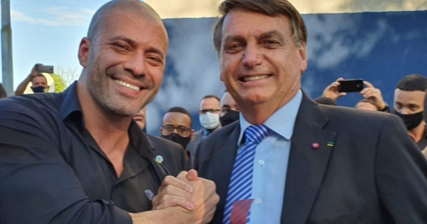 Daniel Silveira e Jair Bolsonaro. Foto: Reprodução/Twitter/Daniel Silveira