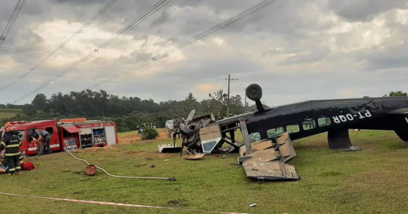 Acidente com avião mata duas pessoas na cidade de Boituva. Foto: Prefeitura da Boituva - Divulgação