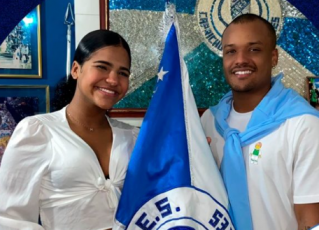Manu Brasil é a nova primeira porta-bandeira da Caprichosos. Foto: Reprodução de arte