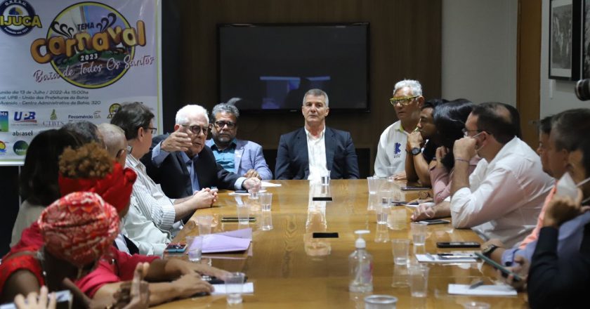 Fernando Horta, presidente da Tijuca, reunido com representantes da Baía de Todos os Santos. Foto: Reprodução/Portal UPB