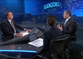 Jair Bolsonaro em entrevista ao JN em 2018. Foto: TV Globo/Reprodução