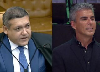 Ministro do STF, Kassio Nunes Marques e Rogério Andrade. Foto: Reprodução/TV Justiça/TV Globo