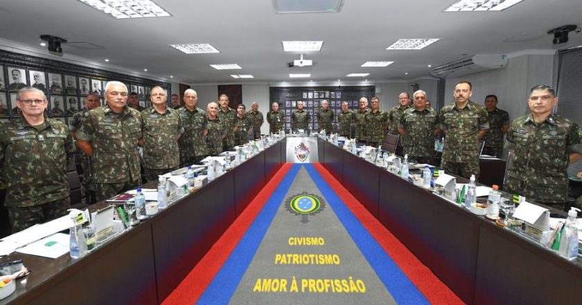 Reunião no Quartel-General do Exército em Brasília. Foto: Centro de Comunicação Social do Exército/CCOMSEx