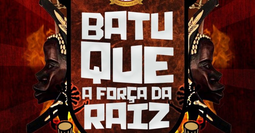 Logotipo do enredo "Batuque, a Força de Uma Raça", da Leandro de Itaquera para o Carnaval 2023. Foto: Divulgação/Leandro de Itaquera