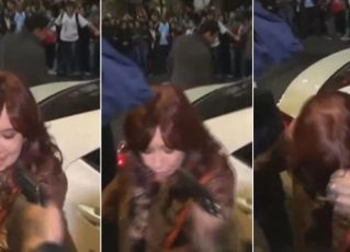 Arma é apontada contra Cristina Kirchner. Foto: Reprodução/Trece/La Nación