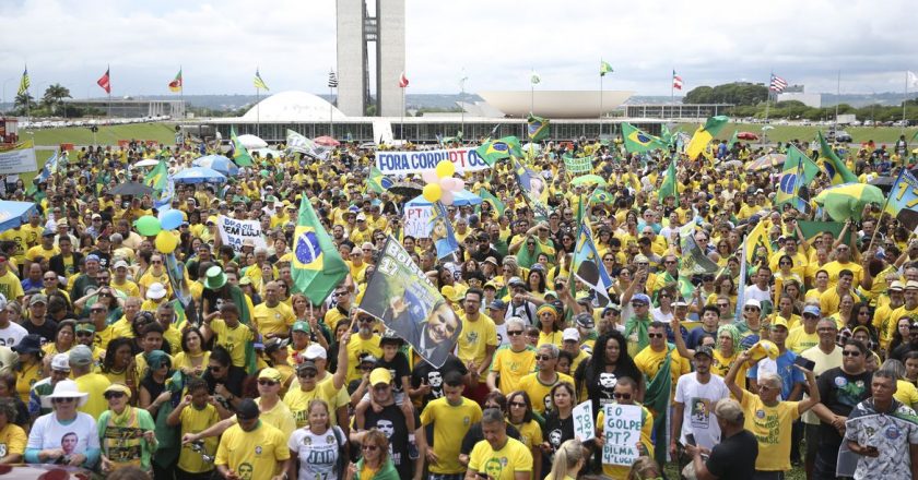 Manifestação a favor de Bolsonaro. Foto: José Cruz/Agência Brasil