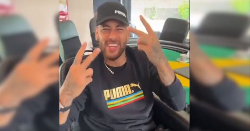 Neymar declara voto e faz dancinha. Reprodução de Vídeo